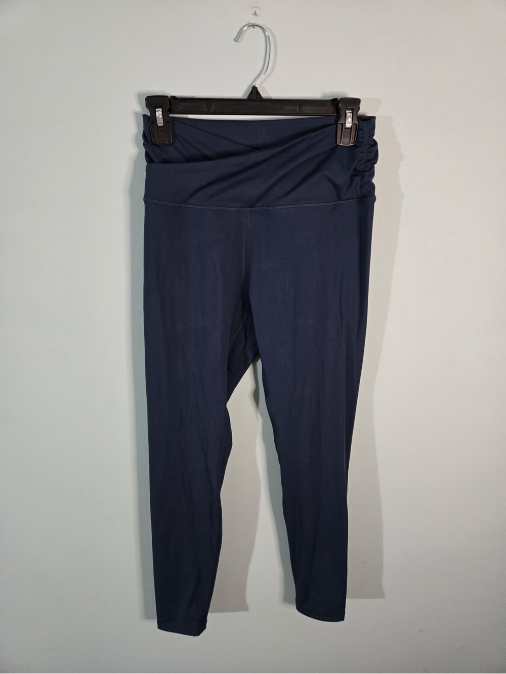 High-Waist Navy Foldover Leggings
